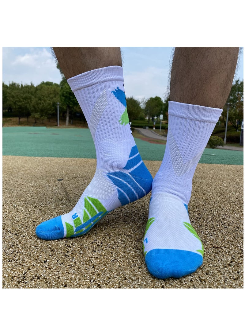 Men's Boys Athletic Crew Socks, 5 Pairs Comfort Breathable Cushioned, Basketball Hiking Training Outdoor Sports Sock - Image 1